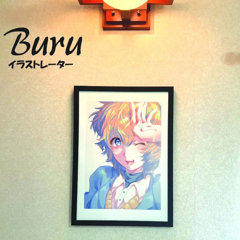 イラストレーター Buru 「初夏」 サイン入り複製原画（アート 作品 インテリア 原画 数量限定）