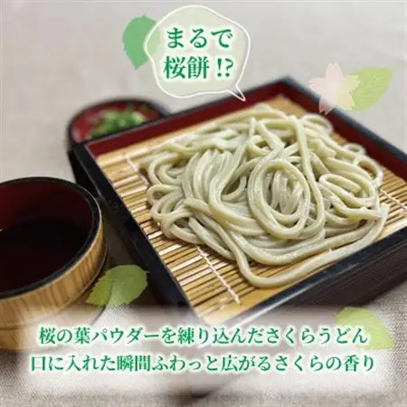 さくらの葉うどん  8食分(200g×4パック)　桜の香りが広がる緑の生うどん。お祝いやギフトにも。【配送不可地域：離島】【1669578】