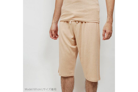 nayuta オーガニックコットン メンズ リラクシングウェア ハーフパンツ ブラウン【L】 秋田県 大仙市