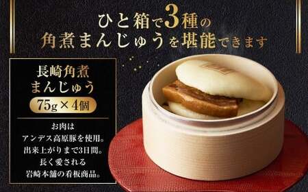 【7営業日以内発送】角煮まんじゅう 3種 詰め合わせ セット ( 長崎角煮まんじゅう4個・大とろ角煮まんじゅう2個・チーズ角煮まんじゅう2個 ) ／ 