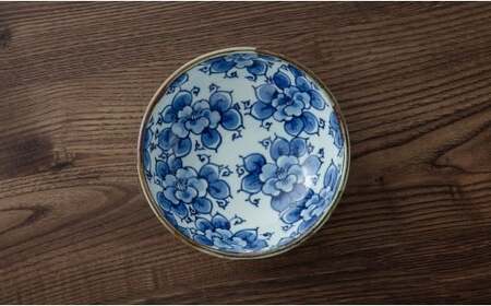 有田焼 手描き 渕錆厚渕ボール(椿・丸紋) ～華一園シリーズ～【西山錦華堂】食器 器 うつわ 鉢 小鉢 ボウル 椿 丸紋 つばき ツバキ 手描き レトロ オーブンOK 45000円 A45-354