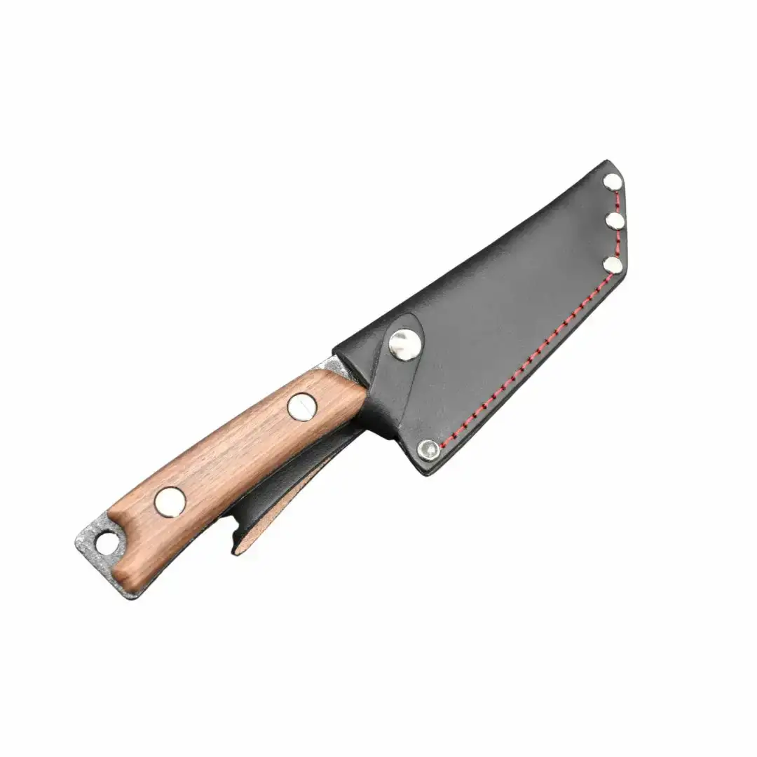 [山人] フルタング鉈ナイフ ウォールナット柄　本革ケース付　フルタング仕様　キャンプ用品　アウトドア用品　燕三条【085S004】