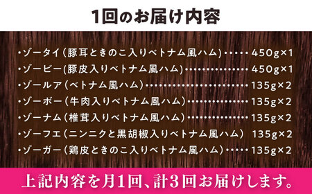 【全3回定期便】ベトナムハム オールスターセット / ハム ベトナム料理 [BBBE016]