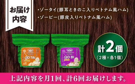 【全6回定期便】ベトナムハム プリプリ食感2種セット / ハム ベトナム料理 [BBBE020]