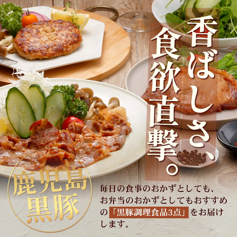 鹿児島県産 黒豚バラエティ詰合せAセット (黒豚ロース味噌漬け・黒豚生姜焼き用・黒豚生ハンバーグ) NS-16 ❘★☆＼＼黒豚ロース味噌漬け バナナマンの早起きせっかくグルメで紹介！！／／☆★ 肉 お肉 豚肉 豚 かごしま黒豚 ロース肉 味付け肉 みそ漬け しょうが焼き ハンバーグ 焼くだけ 鹿児島県 南大隅町 南州農場