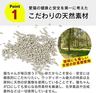 ウッディボール 無香 7.5L×3袋セット _ 木粉 猫砂 7.5L × 3袋 セット セット内容 猫用 固まる 燃やせる 小さな丸つぶ オシャレ 清潔トイレ 優れた消臭 抗菌効果 処理 簡単 愛猫 猫 日用品 消耗品 ペット用品 福岡県 久留米市 送料無料  〔Qx083-01〕