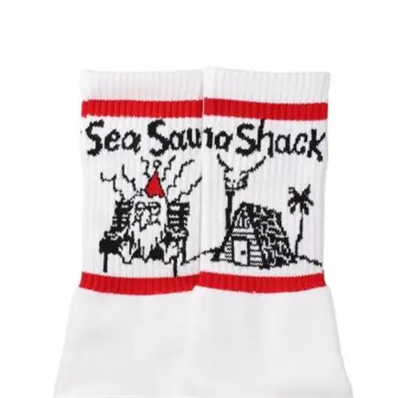 【Sea Sauna Shackオリジナル】オリジナルロゴソックス ホワイト L/XL【1668831】