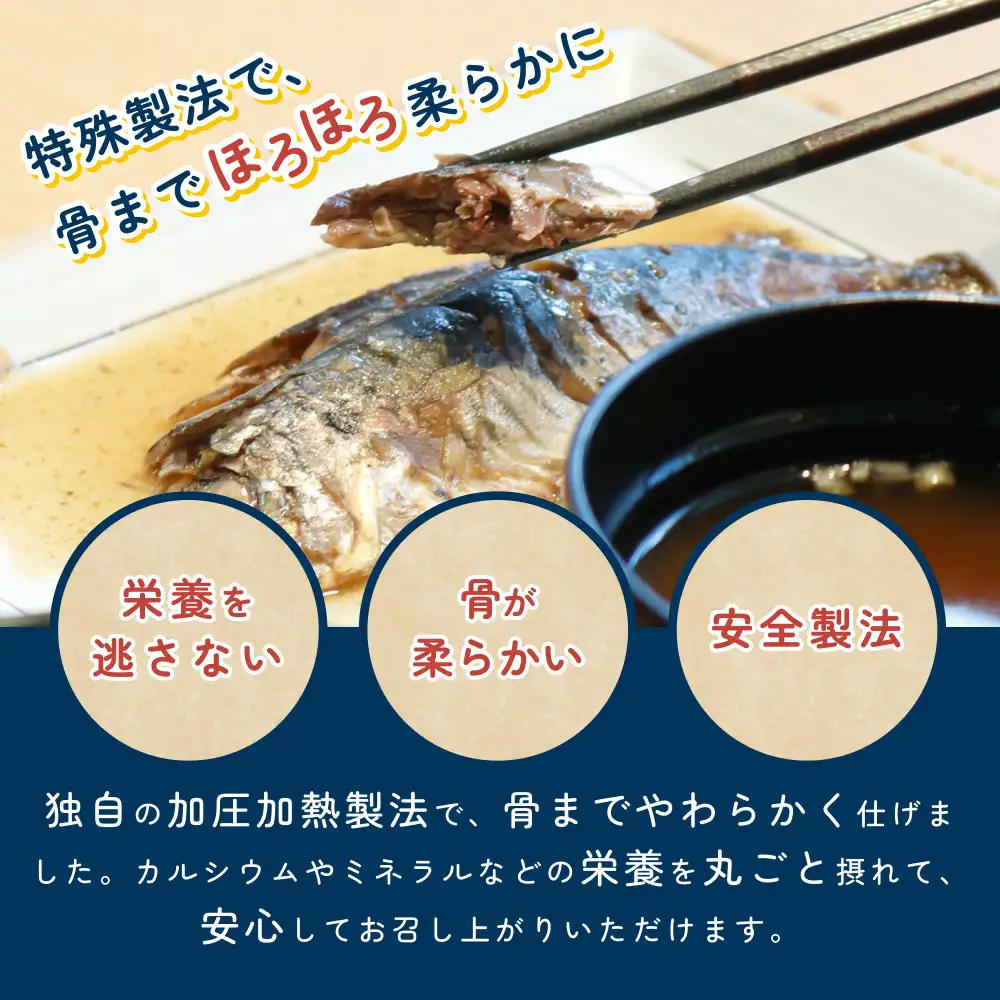 骨まで食べられるさかな（アジ）焼煮2袋セット（各1袋）｜鳥取 岩美 魚 焼魚 煮魚 長期保存【24045】