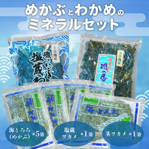 S073-001_めかぶとわかめのミネラルセット(めかぶ・ワカメ・茎ワカメ等)　/ めかぶ メカブ わかめ ワカメ 海藻