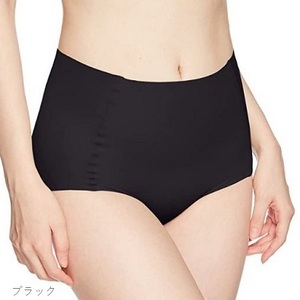 レディース【Smoon】深ばきショーツ1枚シームレス (06-38-BK-L)　Lサイズ・BK
