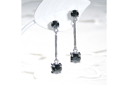 ピアス スタッドピアス プラチナ PT900 ブラックダイヤモンド 2.16ct ぶら下がり レディース  揺れる 【f223-pt】 [オーダーメイドジュエリーメイ 山梨県 韮崎市 20745211]