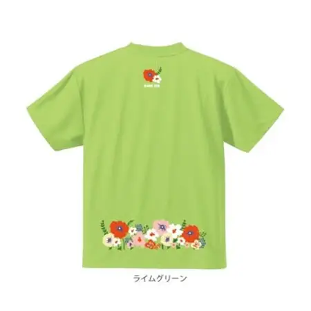 JTTA公認　卓球ユニフォーム【男女兼用(ドライ):XXLサイズ】フラワー2　ライムグリーン【1671210】
