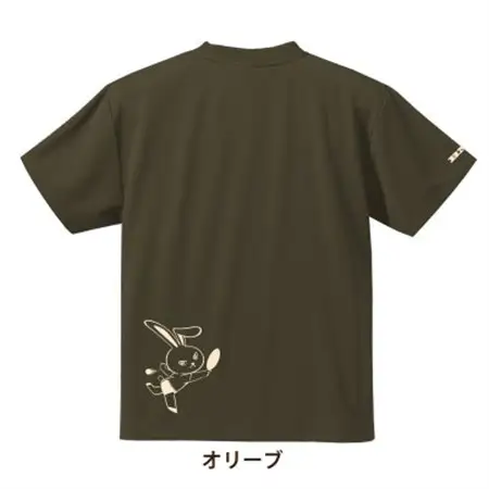 JTTA公認　卓球ユニフォーム【男女兼用(ドライ):Sサイズ】うさぎ　オリーブ【1673465】