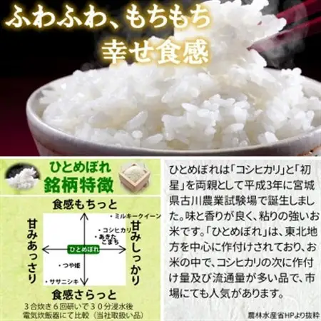 令和7年産　宮城県産ひとめぼれ10kg　5分づき【1671430】