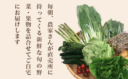 直売所から直送 旬の野菜・果物セット 3回コース 6～10品 ［小布施屋］定期便 野菜 やさい 果物 フルーツ 詰め合わせ 詰合せ  令和8年産【2026年6月 7月 8月 各月1回発送】 ［A-701］