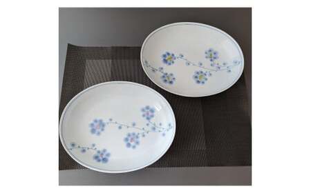有田焼 華山窯 早風花パスタ皿（黄・紫）各2枚 4枚セット【東洋セラミックス】食器 器 花柄 うつわ オーバル 手描き ワンプレート 4枚 セット 40000円 4万円 A40-405