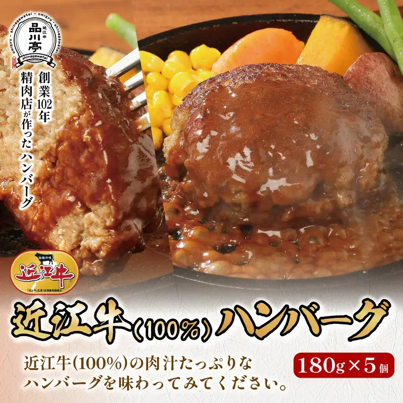 近江牛ハンバーグ詰合わせ 5個 品川亭 [ST004]