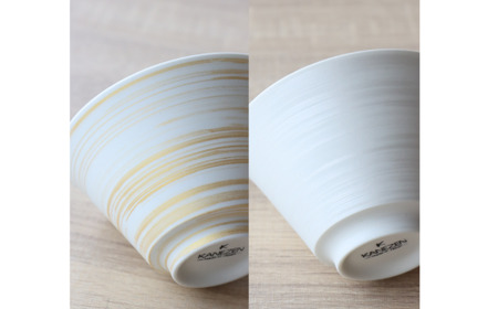 有田焼 ミスト錆刷毛 ペア茶碗 ゴールド＆シルバー 【山忠】食器 器 うつわ 夫婦茶碗 反り茶碗 ペア茶碗 軽量 おそろい モダン シンプル 和食 A30-842