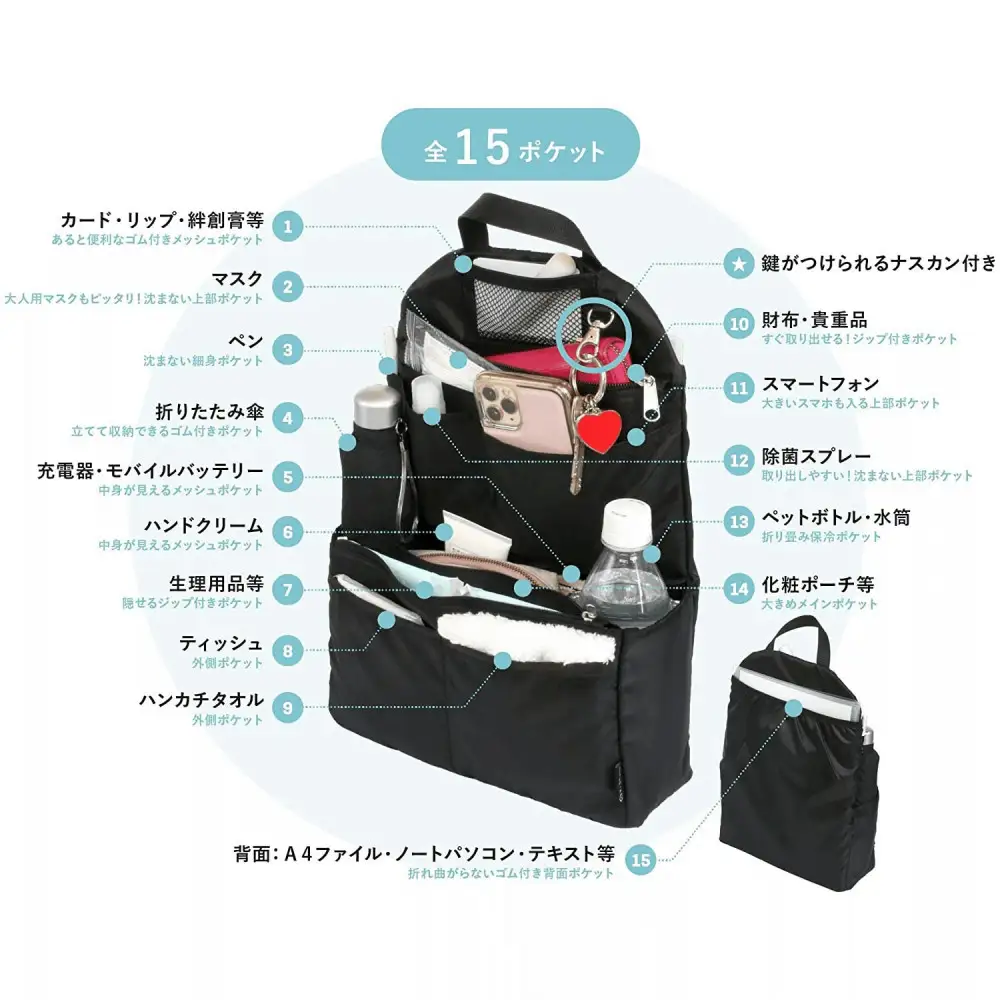 Y-Style 収納力がすごい！バッグインリュック【ブラック】