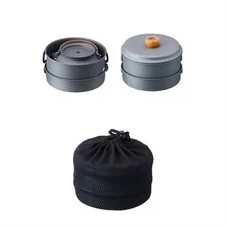 LOGOS クッカー＆ケトルセット キャンプなど、アウトドアで便利な調理器具セット　81210212【1666909】