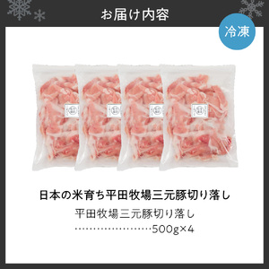 日本の米育ち平田牧場三元豚切り落し500g×4 豚肉 札幌市