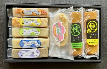 創作かまぼこ「シーフードケーキ」Ｅセット | 創作かまぼこ シーフードケーキ 8種セット 詰め合わせ かに 貝柱 いわし ポテトチーズ くんかま 青のり 蒲鉾 練り物 ギフト おつまみ 彩り豊か 食べ比べ 手土産 おしゃれ 福島県いわき市 | CA005