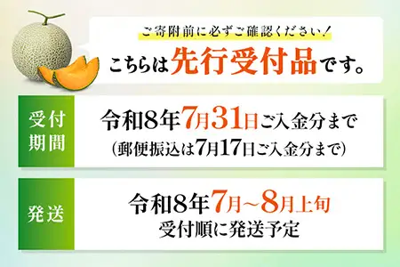 【先行予約】【数量限定】 赤肉メロン3玉【令和８年７月～８月上旬発送】【1203201】