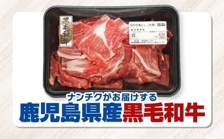 鹿児島県産 黒毛和牛 切り落し 計1kg KN102-006-02 肉 牛肉 冷凍