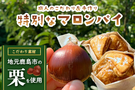 地元の栗を使用 職人の作る特別なマロンパイ 5個入り　匠の技 老舗菓子店ひのでや手作りスイーツ マロンパイ パイ 栗 くり おやつ お土産 プレゼント バレンタイン ホワイトデー 佐賀県 鹿島市 話題 人気 送料無料　B-877