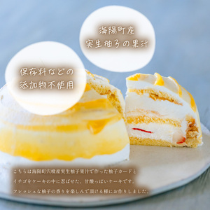 柚子のズコット風ケーキ 5号 柚子 ゆず いちご 苺 無添加 手作り こだわり プレゼント ギフト