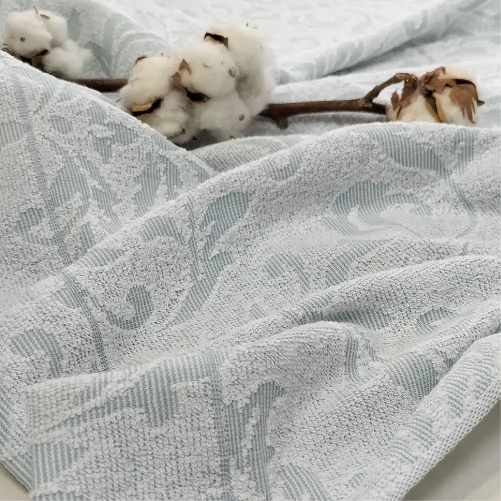 『軽やか』で洗濯しやすい綿100%タオルケット シングルサイズ（140×190cm）×ブルー１枚 5164-BL