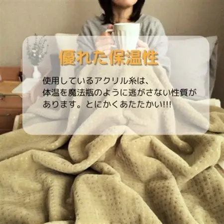 あったかボリューム毛布「ぽかぽか日和」ベージュ【1634950】