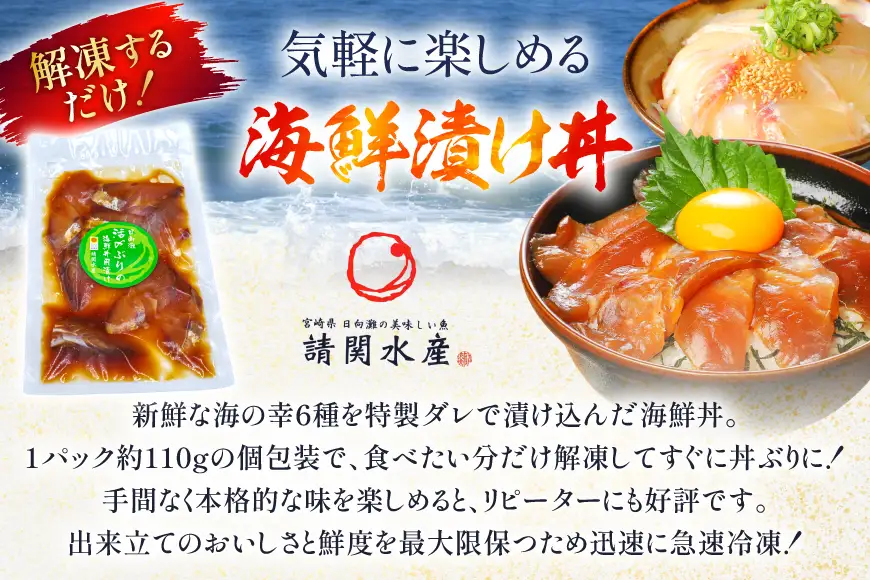 海鮮丼 海鮮漬け丼 3か月 定期便 [請関水産 宮崎県 日向市 452061669]