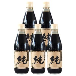 小豆島 桶（こが）仕込 天然醸造 正金醤油　　桶仕込濃口 純 360ml　5本入