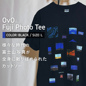 Tシャツ 半袖 BLACK Lサイズ 綿100％ 「 OvO Fuji Photo Tee 」 ユニセックス カジュアル ファッション 黒 ブラック 富士山