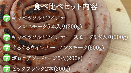ウインナー 5種 食べ比べ セット つまごいキャベツ入り ソーセージ [AH045tu]