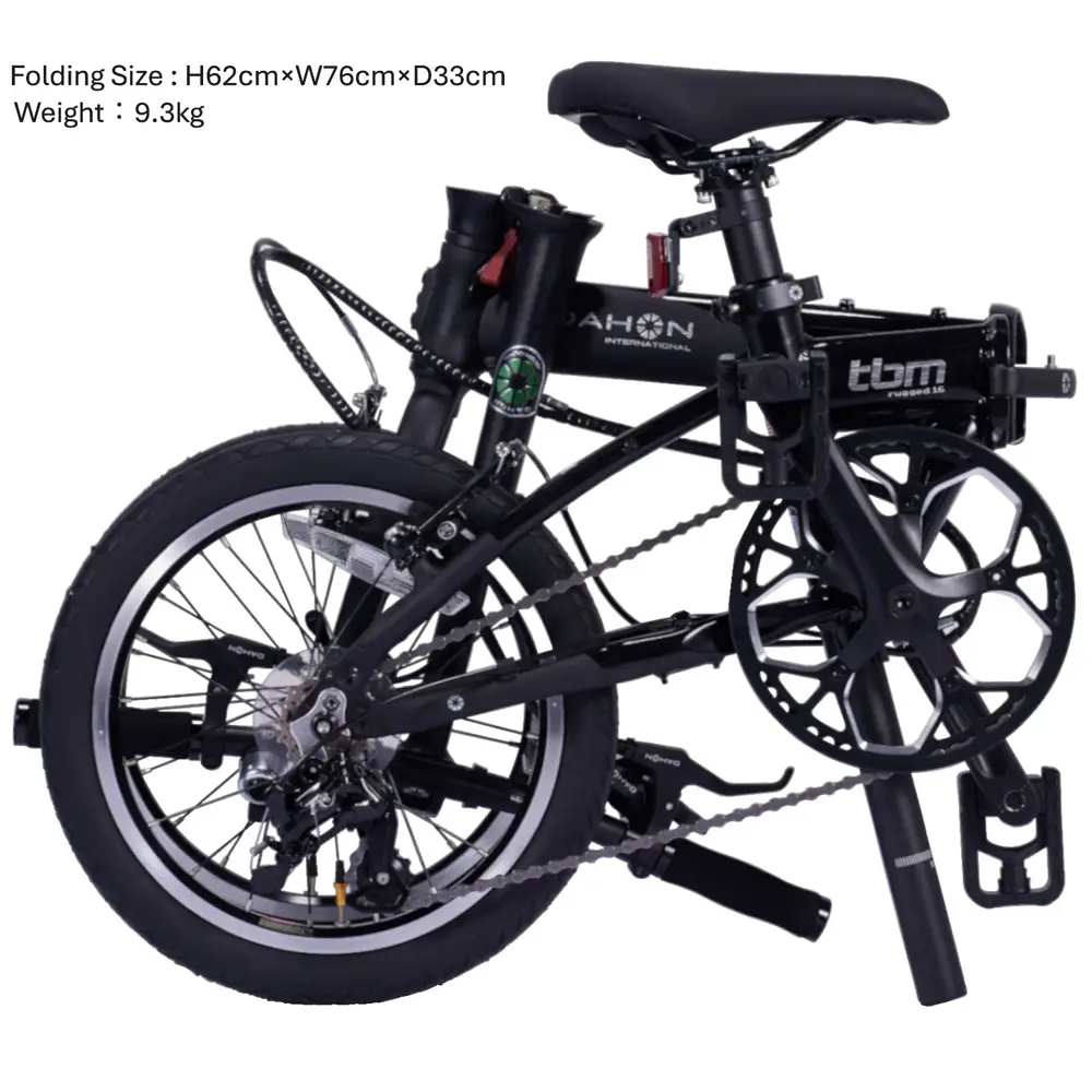 DAHON tbm rugged 16 Black 送料無料 全国配送離島含│自転車 完成品 組み立て不要 折りたたみ自転車 武田産業