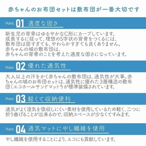 ベビー　敷布団　エコホールサンドマット _ レギュラーサイズ 赤ちゃんの城 独自開発 適度な固さ 三層構造 通気性 パーム繊維 日本製 ベビー用品 赤ちゃん 新生児 マット お昼寝 出産祝い 贈り物 福岡県 久留米市 送料無料  〔Ss019〕