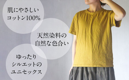 オーガニックコットン 完熟Tシャツ　【柑子色】 Sサイズ / オーガニック コットン 綿100　手染め 草木染め Ｔシャツ 半袖 トップス ファッション インナー 女性用 レディース 男性用 メンズ ユニセックス 男女兼用 ギフト 贈答 プレゼント / 大村市 / ISTIST[ACZW058-1]