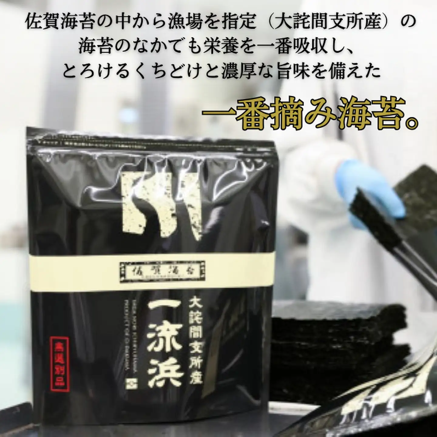 佐賀海苔 一流浜 一番摘み「無選別品」全形25枚【クロネコゆうパケット便利用】焼き海苔 有明海苔 ：B110-061