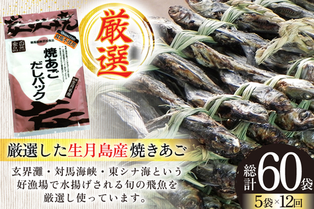 だし あご 無添加 焼あご だしパック 10g×7パック×5袋 35パック 12回 定期便 総計420パック [マルイ水産商事 長崎県 平戸市 hr42bgy420428]