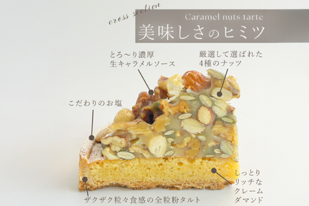 タルト ケーキ キャラメルナッツタルト 1ホール 18cm [心優-Cotoyu Sweets- 長崎県 平戸市 hr42bjo490223]