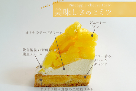 パイナップル ケーキ パイナップルチーズタルト 1ホール 14cm [心優-Cotoyu Sweets- 長崎県 平戸市 hr42bjo490087]
