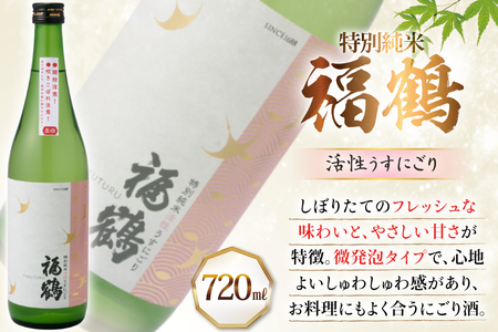 酒 日本酒 福鶴 特別純米 活性うすにごり 720ml 計2本 12回 定期便 [福田酒造 長崎県 平戸市 hr42bgy410120]