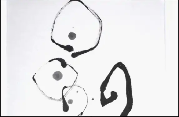 福岡市ゆかりの墨象作品《光種》原画（A3額装）／「風と街と、心のかたち」シリーズより