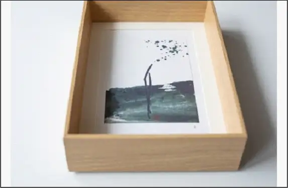 福岡市ゆかりの墨象作品《志》複製品（ポストカードサイズ・額装付き）／「アートのある暮らし」シリーズ「静かなる強さの系譜」より
