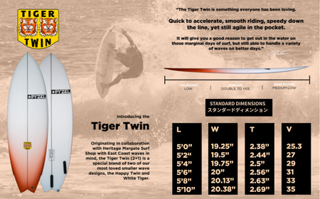 パイゼル サーフボード PYZEL SURFBOARDS TIGER TWIN