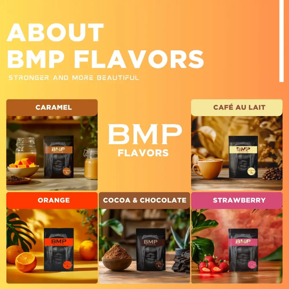 BMPプロテイン 5フレーバーセット 5kgセット ココア＆チョコ、ストロベリー、オレンジ 、キャラメル、カフェオレ 計5kg ／ たんぱく質 栄養補給 ホエイプロテイン 埼玉県