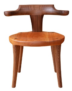 『ほくとのクラフト』いっぴん工房　手作り木工家具　モーモーイス 椅子 チェア 人気 ハーフアーム 腰痛 腰に優しい 木製 家具 ダイニングチェア インテリア シンプル デスクチェア ほくとのクラフト いっぴん工房 モーモーイス 手作り 天然素材 ウォールナット チェリー 新生活 [h005]