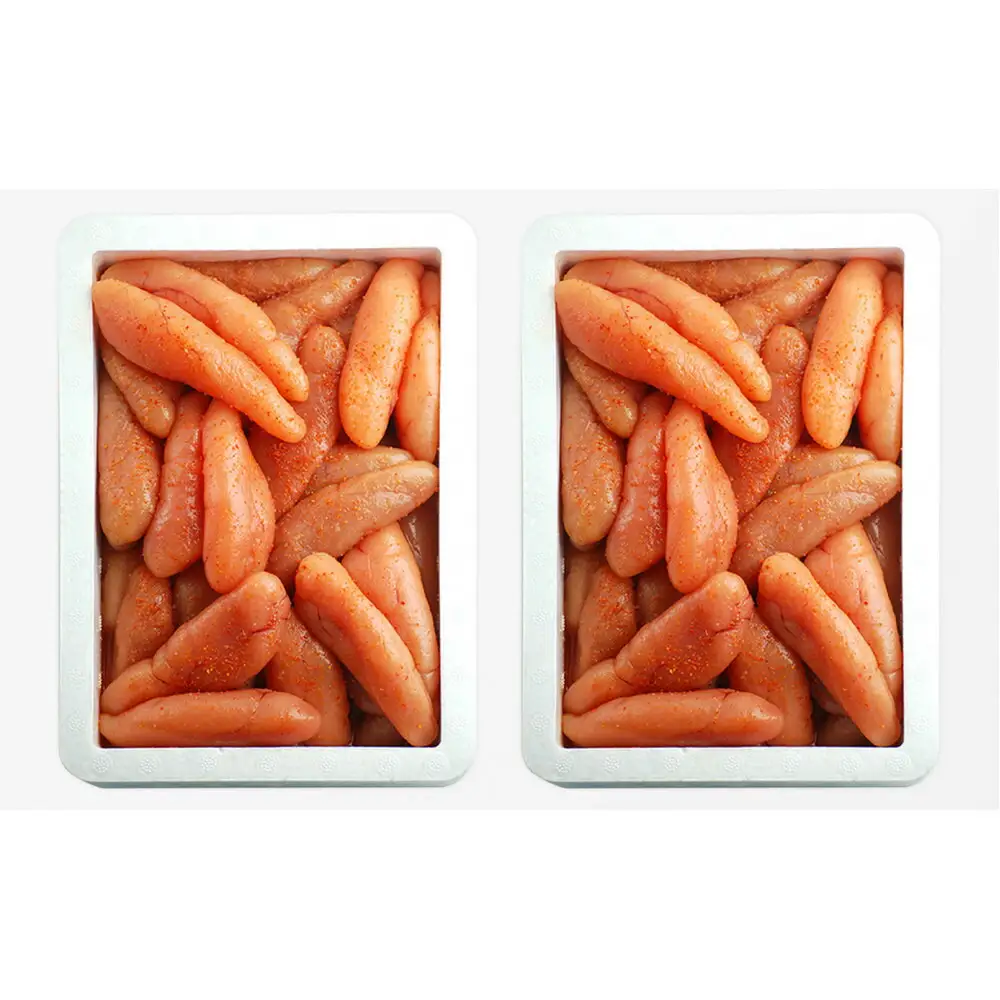 【訳あり】無着色辛子明太子1kg×2(一本物・切れ子込み)